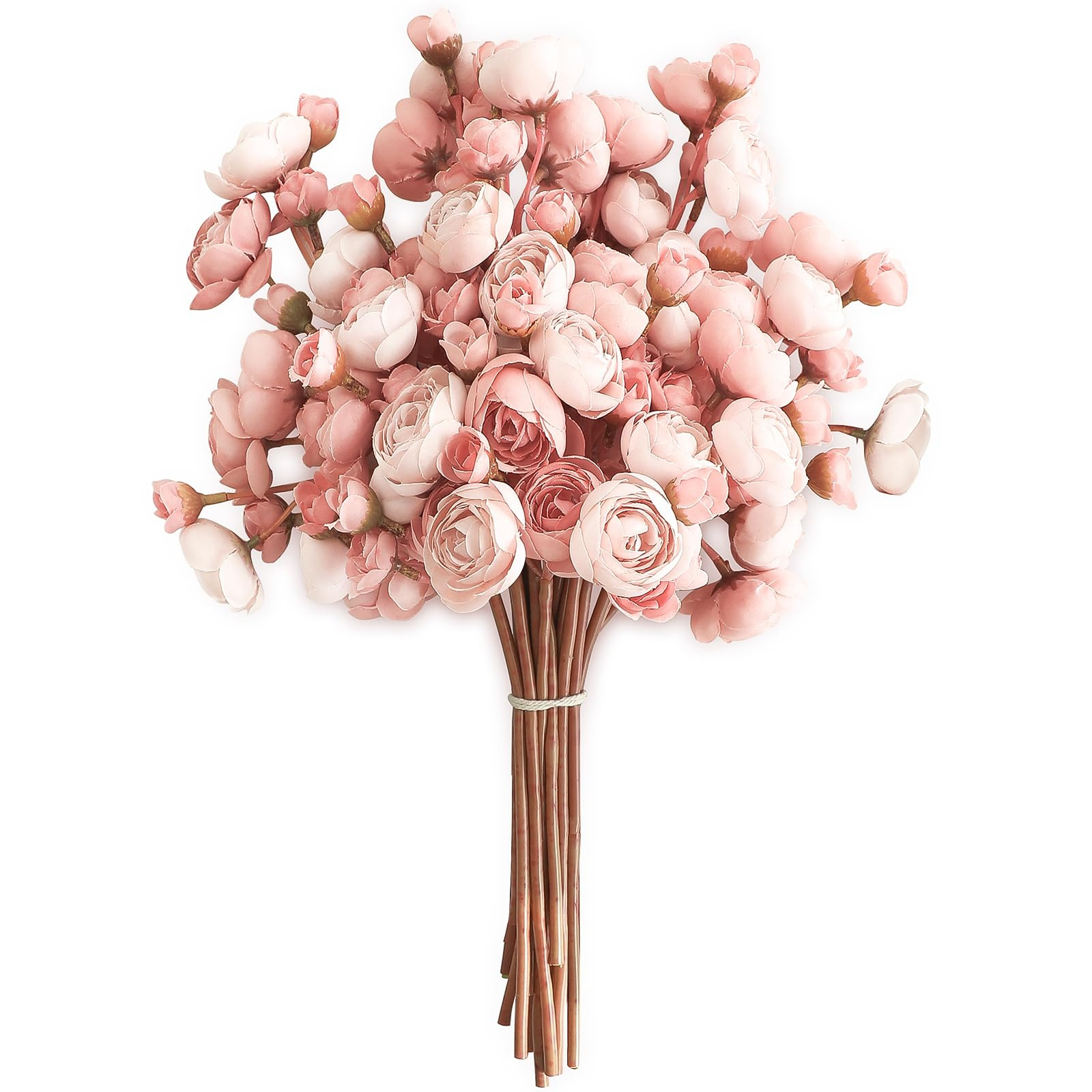 Floroom Ranunculus Artificial Flowers 18 Pcs Dusty Rose Faux Silk Mini Ranunculus Bulk Fake Weddi... | Amazon (US)