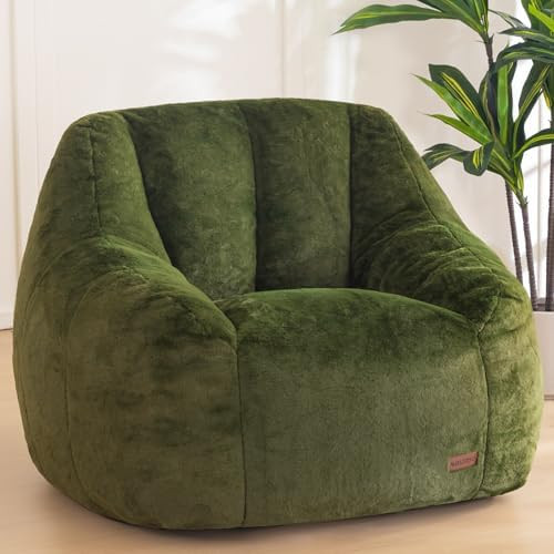 MAXYOYO Bean Bag Chair, Comfy Bean Bag Sofa with Back Support, Faux Fur Bean Bag Chair for Adults... | Amazon (US)