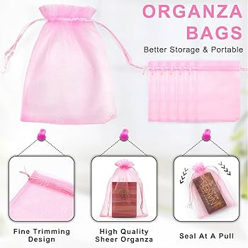 ANZNKU 50 Pack Organza Bags 4 x 6 inch Premium Sheer Drawstring Organza Bags for Candy Jewelry Pa... | Amazon (US)