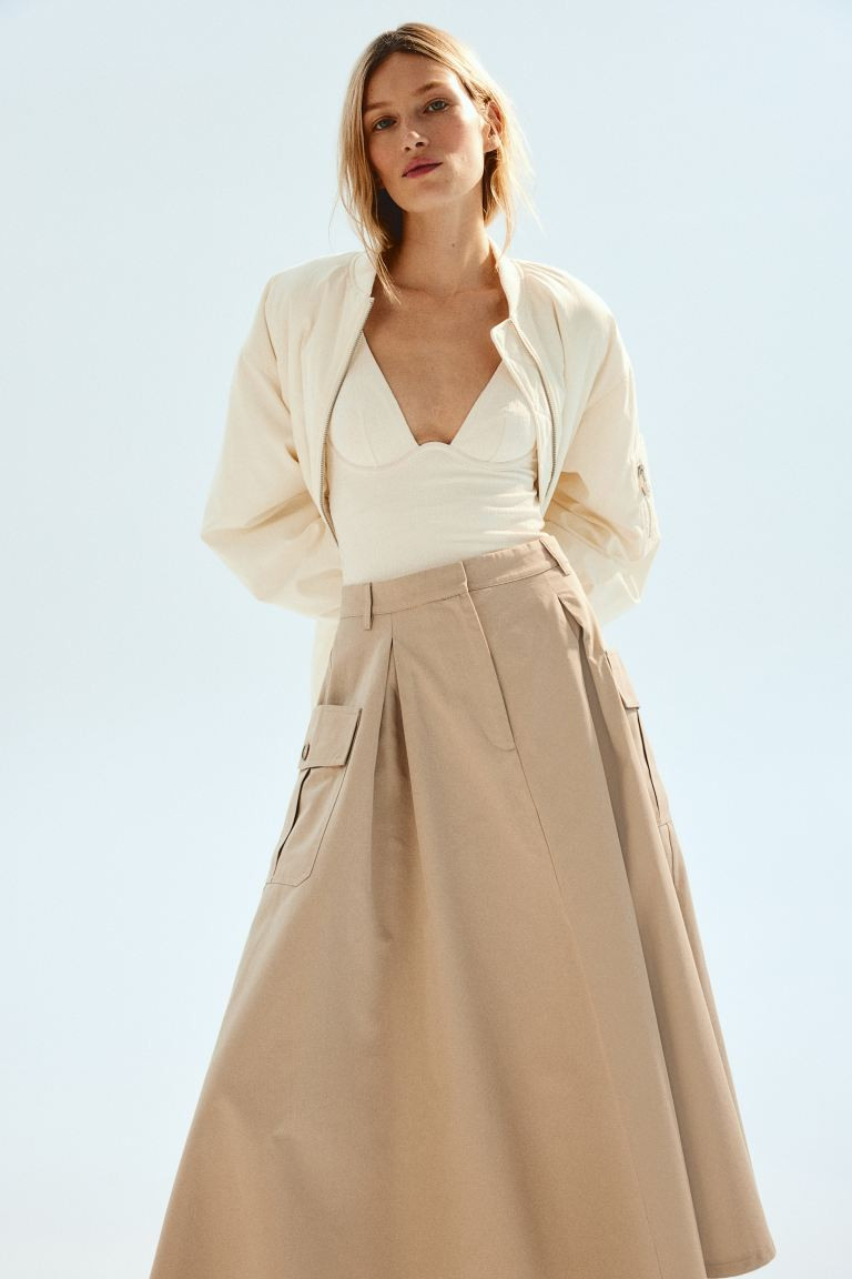 A-line cargo skirt - Beige - Ladies | H&M GB | H&M (UK, MY, IN, SG, PH, TW, HK)
