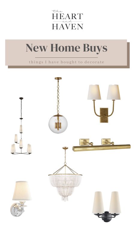 All the lighting I have bought for our new home! From chandeliers to bathroom sconces to library lights, these are all of the fixtures I have purchased so far.  Can’t wait to show you them in their styled spaces!