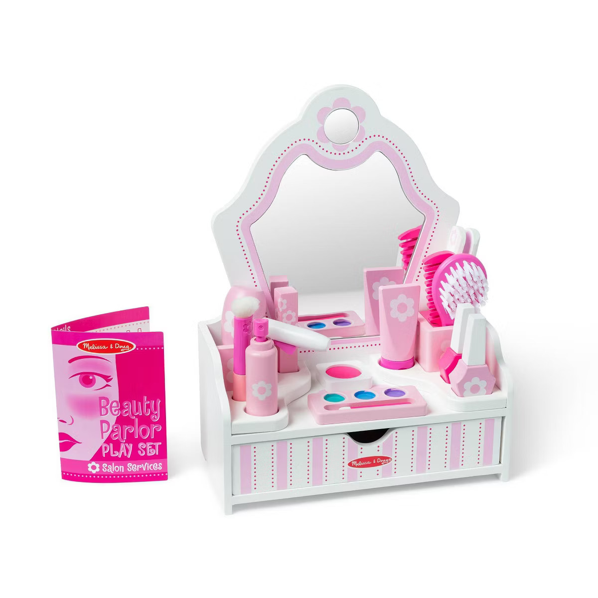 Melissa & Doug Wooden Beauty Salon Play Set With Vanity and Accessories - 18pc: Toy Beauty Playse... | Target