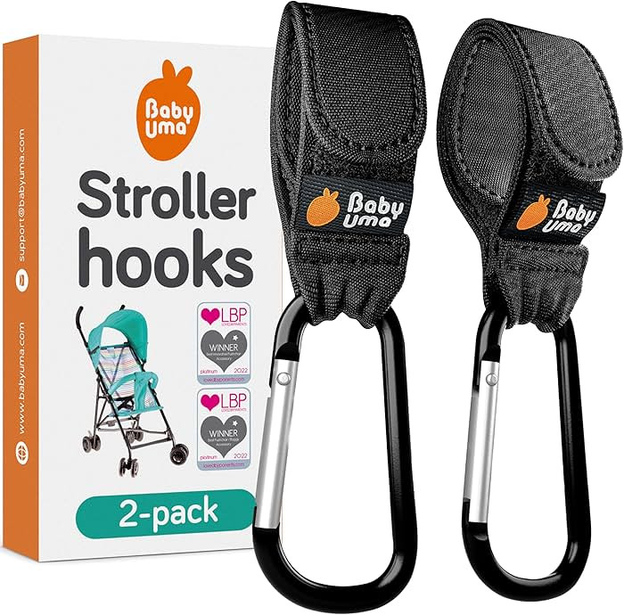 Baby Uma Stroller Hooks for Bags (2 Pack) - Universal Stroller Clips and Hooks, Non-Slip with One... | Amazon (US)