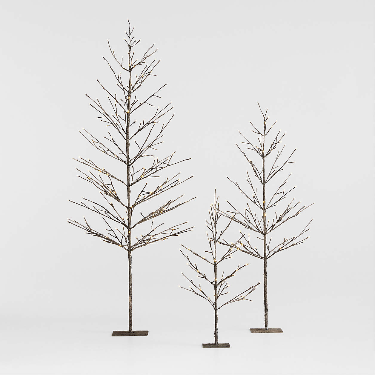 Faux LED Birch Tree Pewter 3' + Reviews | Crate & Barrel | Crate & Barrel