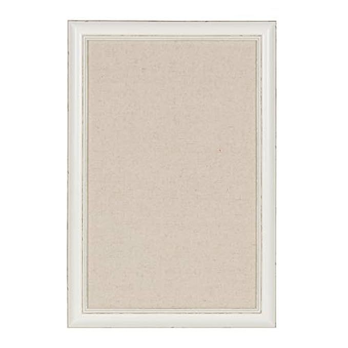 DesignOvation Macon Framed Linen Fabric Pinboard, 18x27, Soft White | Amazon (US)