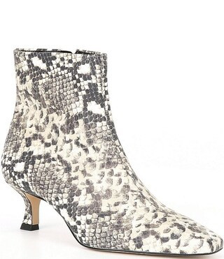 Gianni Bini Palmero Snake Print Snip Toe Kitten Heel Booties | Dillard's | Dillard's
