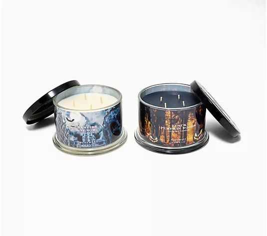 HomeWorx by Slatkin + Co. S/2 18oz Thrills & Chills Candle | QVC