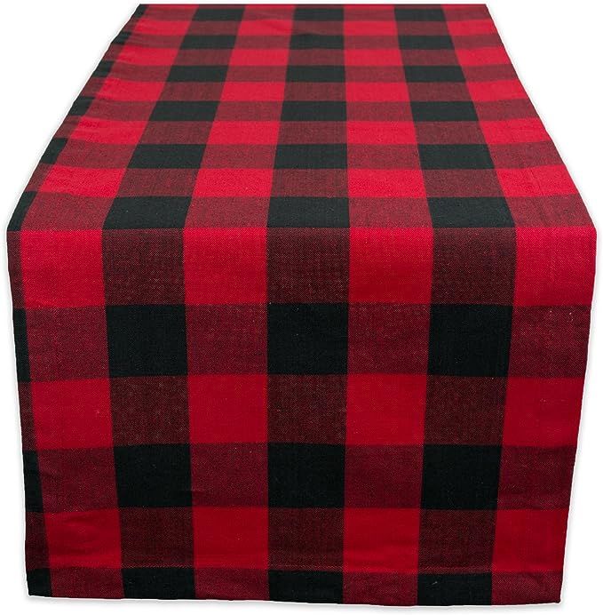 DII Buffalo Check Collection Classic Tabletop, Table Runner, 14x72, Red & Black | Amazon (US)