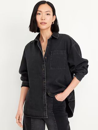 Boyfriend Button-Down Jean Tunic | Old Navy (US)