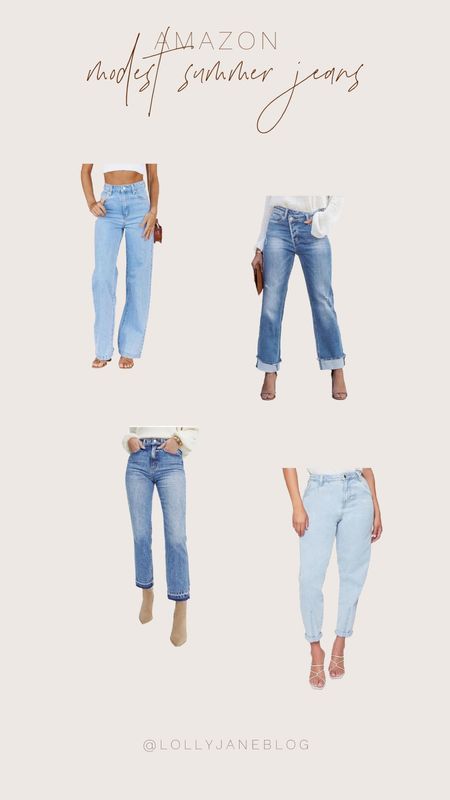 Amazon Modest summer jeans! 👖☀️💕

It can be hard to find some affordable, airy, and non ripped jeans! So Amazon is our bestie for this one. 
We love all 4 of these unique jeans in different washes! The barrel Jean style just had to be included since that is ALL the rage right now! 💕
We are loving the straight leg style as well as the cuffed jeans. 
Enjoy and happy shopping! 🩵

#LTKSeasonal #LTKBeauty #LTKStyleTip