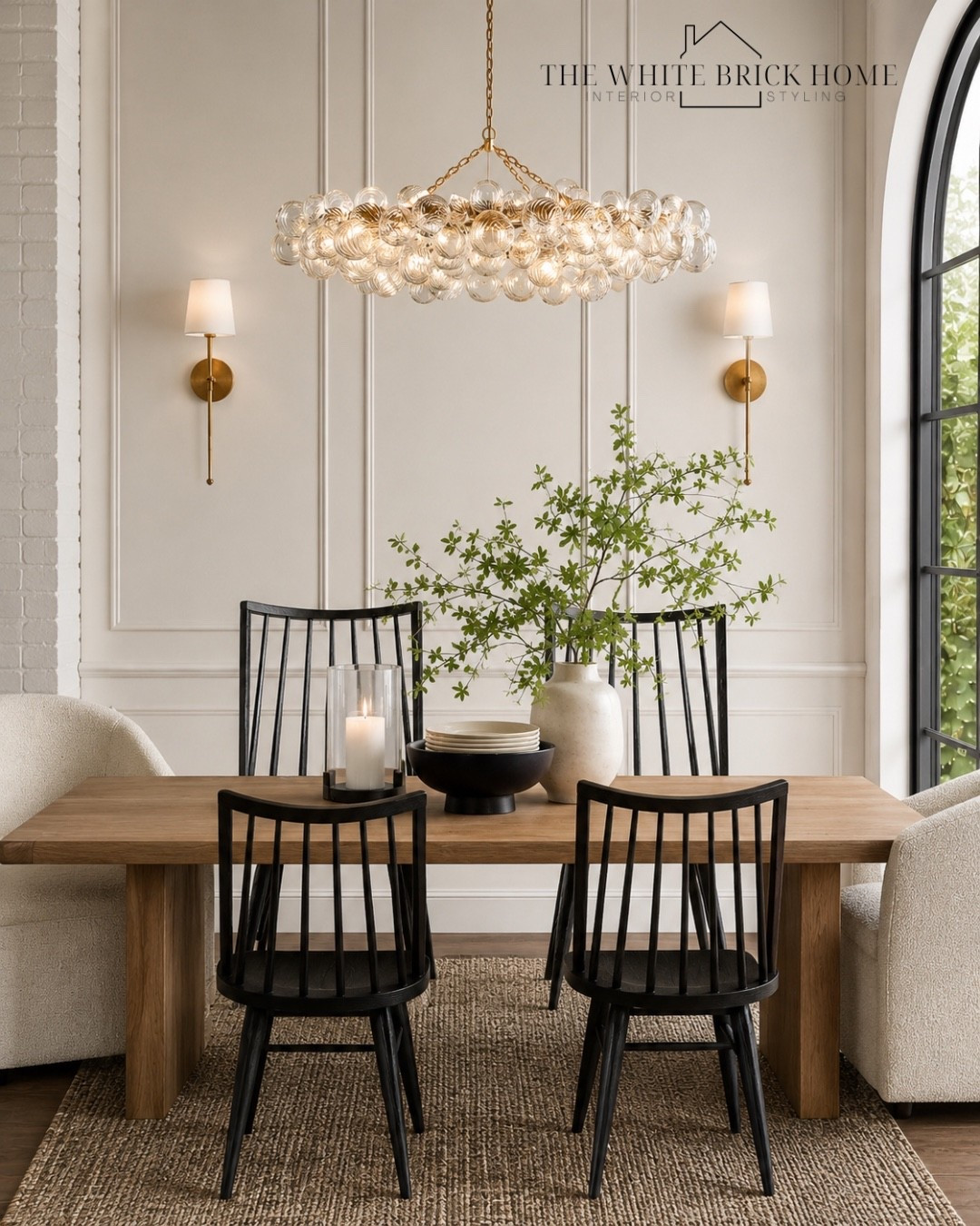 This dining space is all about timeless textures, sculptural lighting, and effortless sophistication. 
🖤🖤
Dining room, dining room decor, dining room design, dining room chandelier, wall sconce, dining room table, dining room chair, dining chair, dining room furniture, dining room design ideas, dining room decor, home decor, home accents, oak table, black wood chair, upholstered chair, wayfair, pottery barn, McGee and co, lumens

#LTKSeasonal #LTKSaleAlert #LTKHome