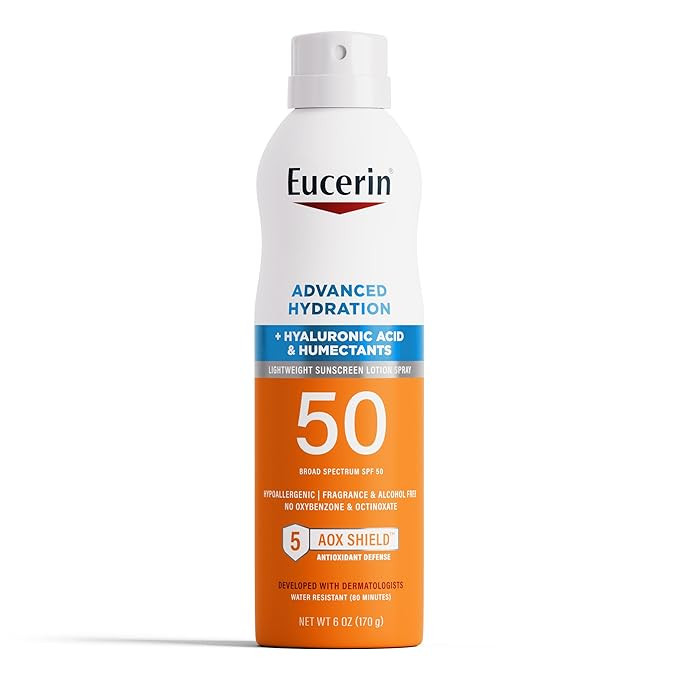 Eucerin Advanced Hydration SPF 50 Sunscreen Spray, Lightweight Spray Sunscreen with Hyaluronic Ac... | Amazon (US)