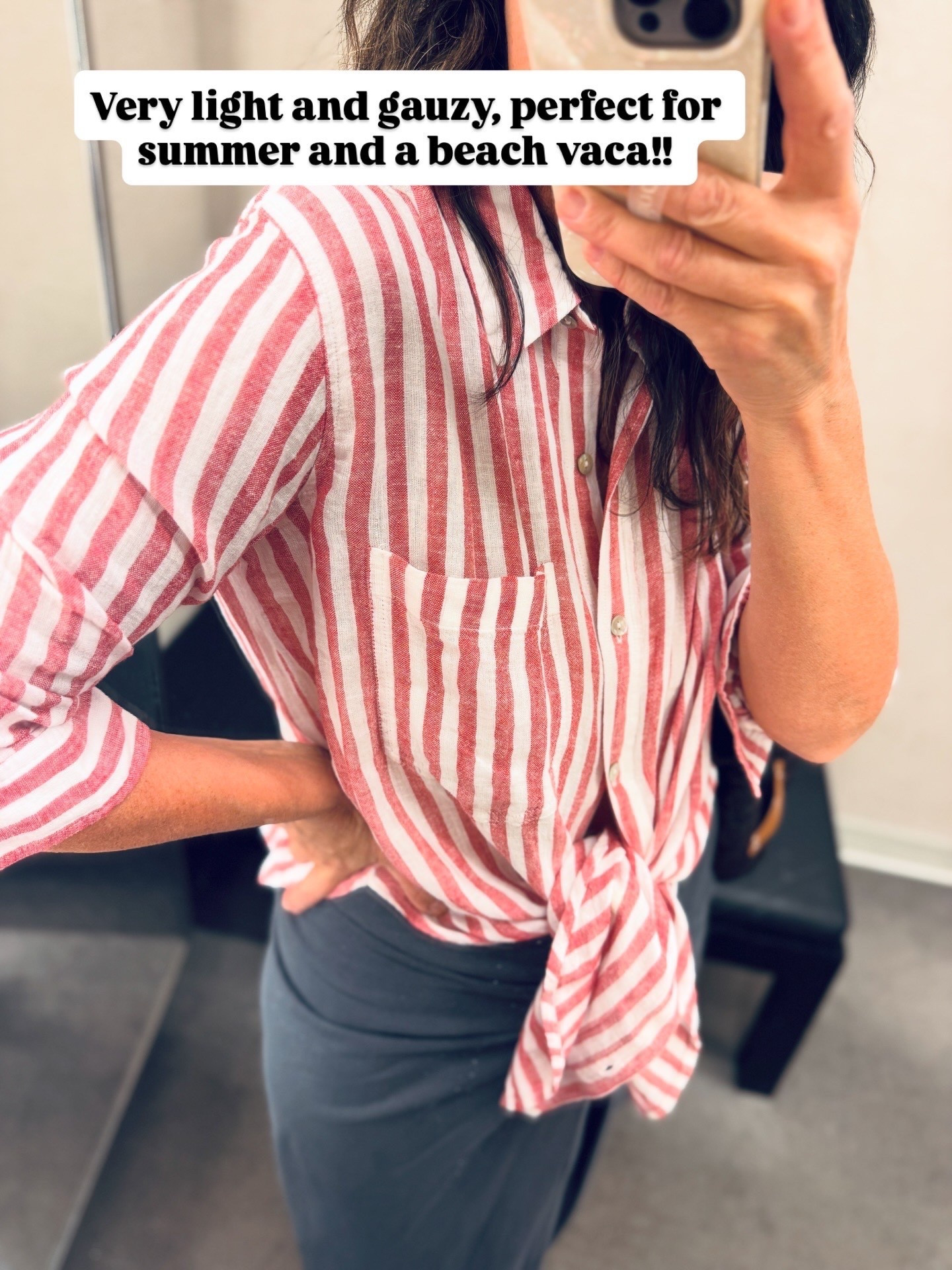 Gauzy shirt so nice for vacation or wear over a swim suit 


#LTKOver40 #LTKTravel #LTKWorkwear