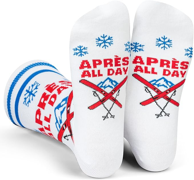 Lavley Apres All Day Socks - Fun Gift for Skiers and Snowboarders - One Size for Men and Women | Amazon (US)