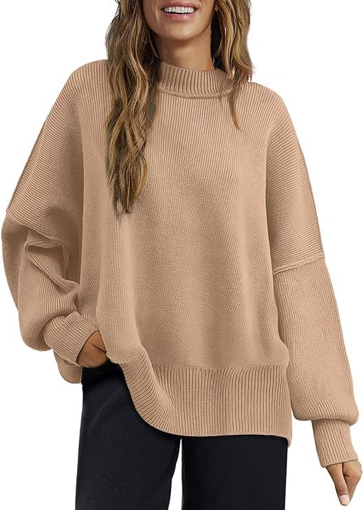 XIEERDUO Women's Sweaters Crewneck Long Sleeve Knitted Pullover Oversized Sweater Fall Fashion 20... | Amazon (US)