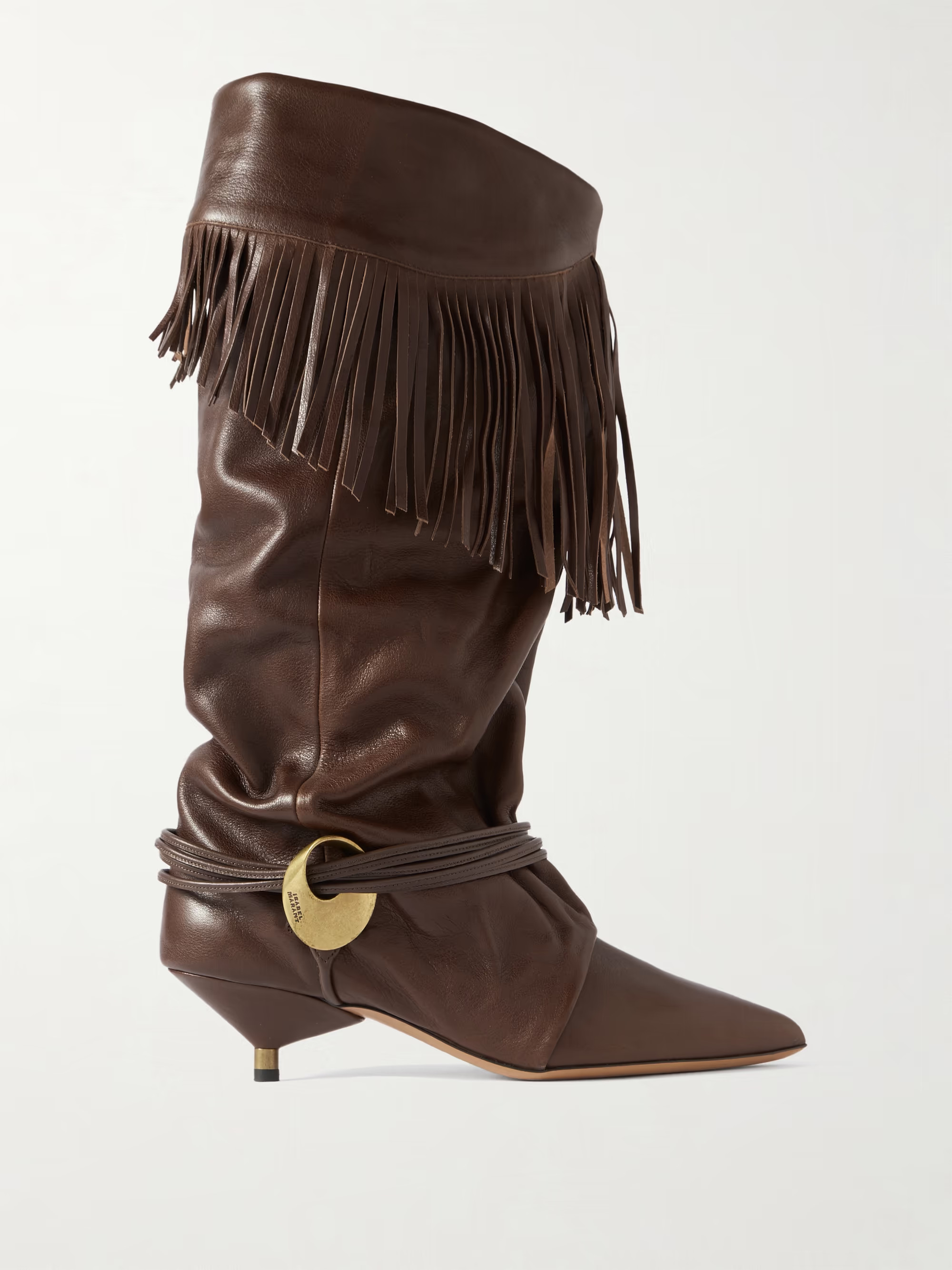 Fringed leather knee boots | NET-A-PORTER (US)