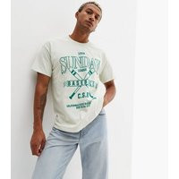 Men's Off White Sunday Baseball Logo T-Shirt New Look | New Look (UK)
