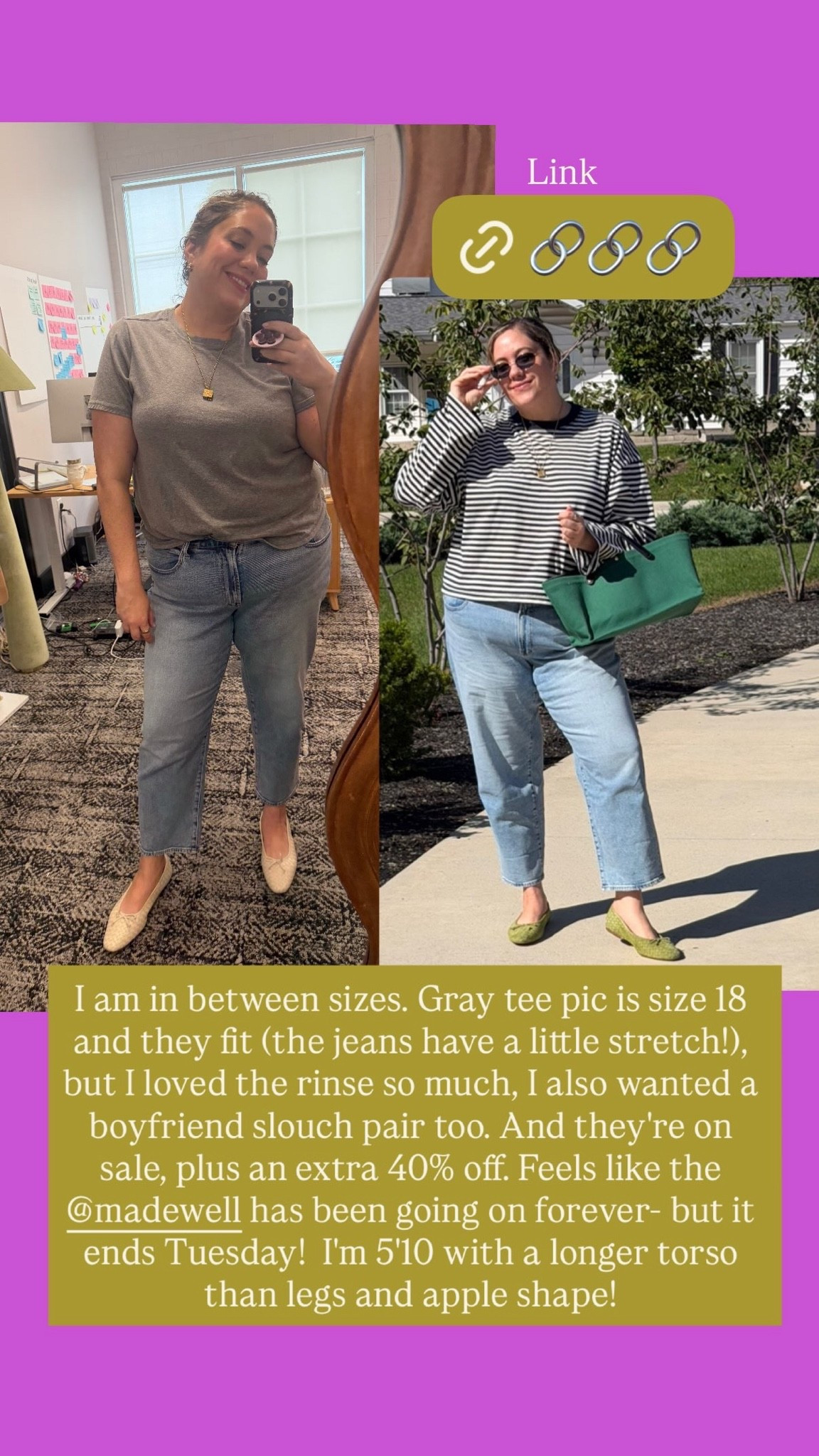 I’m currently in between sizes, so I ordered two different sizes of these @Madewell jeans while they’re still on sale (plus an extra 40% off‼️), and I love how the two sizes give me two different looks!

In the pic on the left I’m wearing a size 18 for a more fitted look (but the jeans have a little stretch so they still feel plenty comfortable), and in the pic on the right I sized up for more of a slouchy boyfriend fit. For reference, I’m 5’10” with a longer torso than legs and an apple shape.

SALE ENDS TUESDAY 9/29‼️

#LTKPlusSize #LTKSaleAlert
