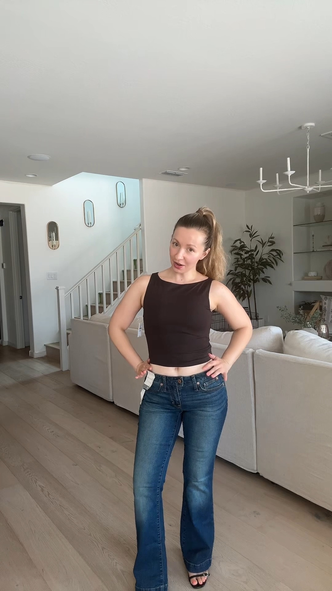 Gap pre fall outfit haul 😍 I’m sooo in love with these basics ! Ex utes to elevate my closet and feel chic and put together 💅🏻 wearing size 26 petite in color indigo for low rise denim, size xs petite in cashsoft baby blue tank and xs petite in matching cashsoft baby blue button up cardigan, size xs petite modern brown boat neck top. My buckle heels are currently out of stock but still linking them! Wearing xxs wild fable brown moto leather jacket and I also have it in black. 

My haul is 20% off! 

Gap jean 
Low rise denim dark wash denim 
Fall transition 
Chic style 
Elevated basics 
Capsule wardrobe 

#LTKStyleTip #LTKSaleAlert #LTKPetite