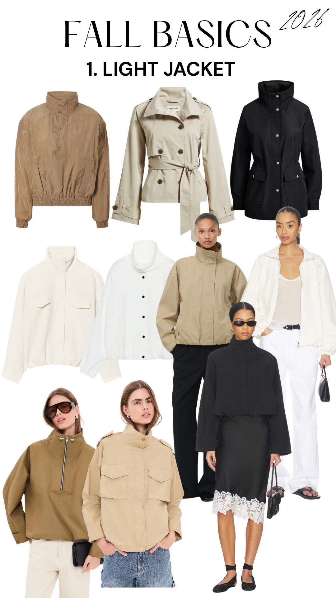 New Season Autumn Basics: Light jackets. Perfect for the cooler weather in the late summer/early fall. Throw it over dresses, wear with jeans or wide leg pants with loafers or sneakers. A great transitional piece that could be worn with the knits later in the fall as well. 

#jacket #bomber #falloutfitswomen #basics #fall #transitional #wardrobe #jackets #trench #suede #lightjacket

#LTKootd #LTKgrwm #LTKWorkwear #LTKSeasonal #LTKOver40 #LTKTravel