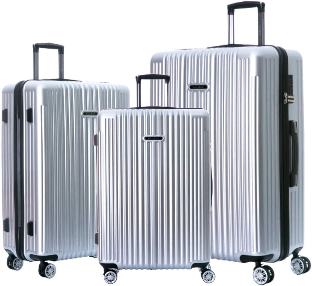 NaSaDen Hardshell Luggage Sets with Spinner Wheels Checked and Carry On Luggage [ Bamberg Silver ... | Amazon (US)