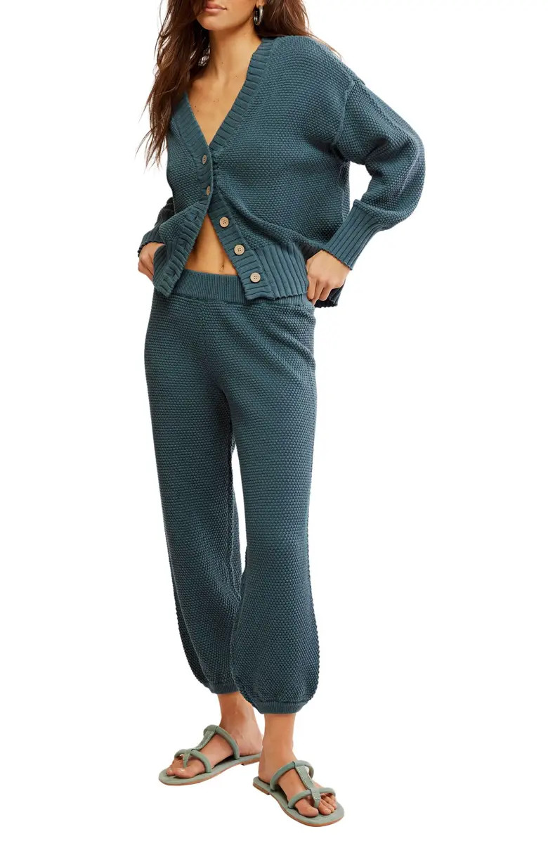 Free People Hailee Waffle Stitch Cardigan & Pants | Nordstrom | Nordstrom