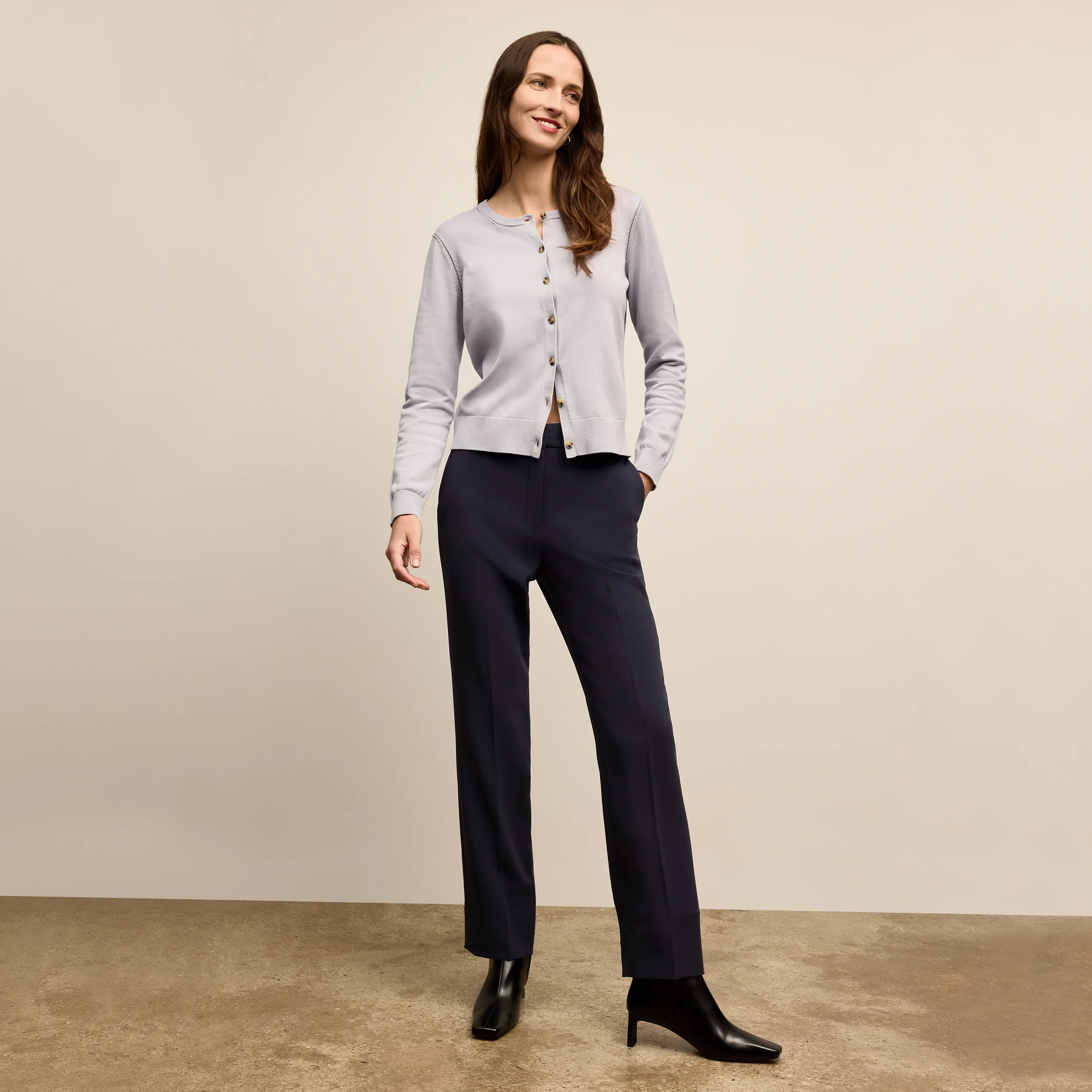Smith Straight Trouser - Everyday Crepe with Topstitch :: Oxford | MM LaFleur