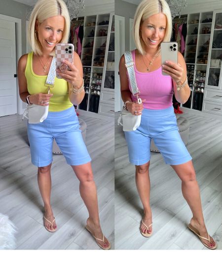 The perfect shorts for summer deserved a permanent spot on my feed!!! No zippers or no buttons!! 🙌🏻 Comfy fashion but they also look professional enough for the workplace or even great for the golf course!!!! They come in several colors and are just under $15!!!!
⬇️⬇️⬇️
Shorts and tank size small

#LTKstyletip #LTKunder50 #LTKunder100
