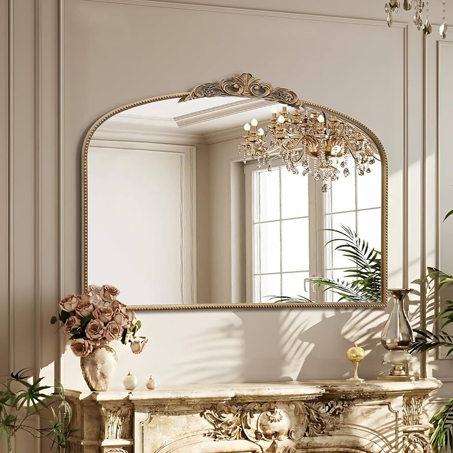Micasso Large Vintage Gold Mirror: 48"x 33" French Baroque Antique Mirror - Traditional Ornate De... | Amazon (US)