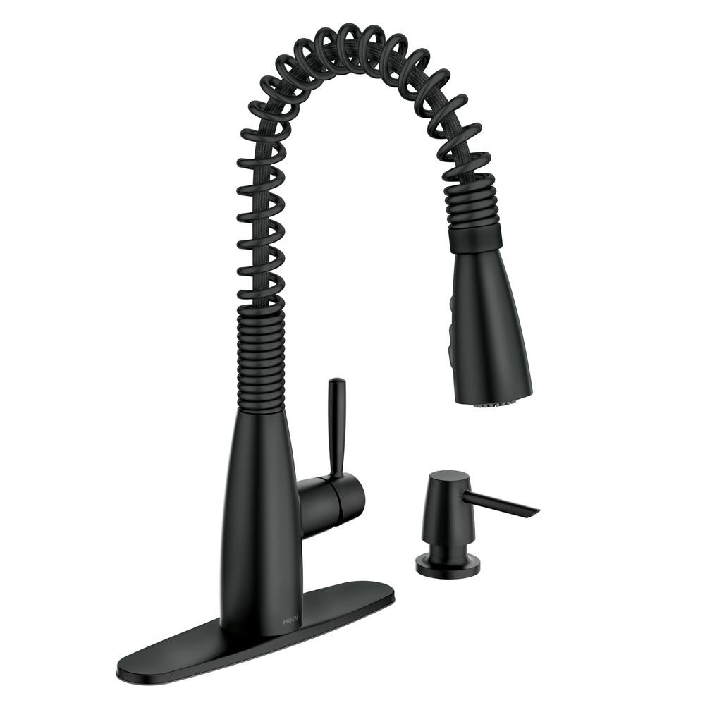 MOEN Springvale Single-Handle Pull-Down Sprayer Kitchen Faucet with Reflex and Power Boost in Matte  | The Home Depot