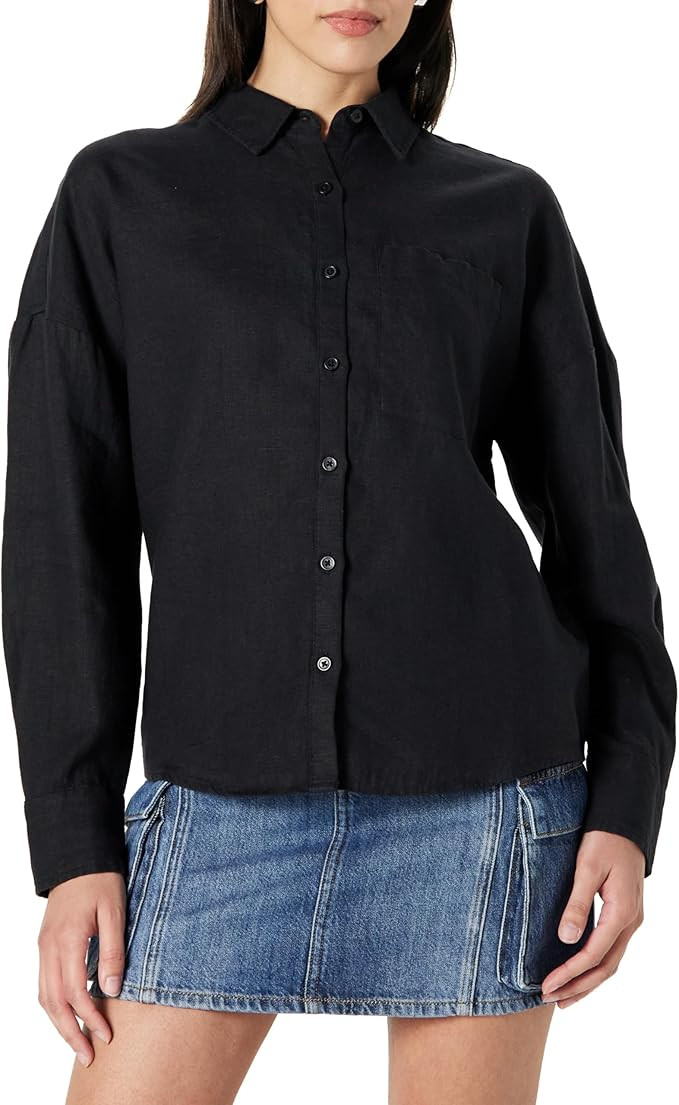 The Drop Womens Avila Classic Linen Button Down | Amazon (US)