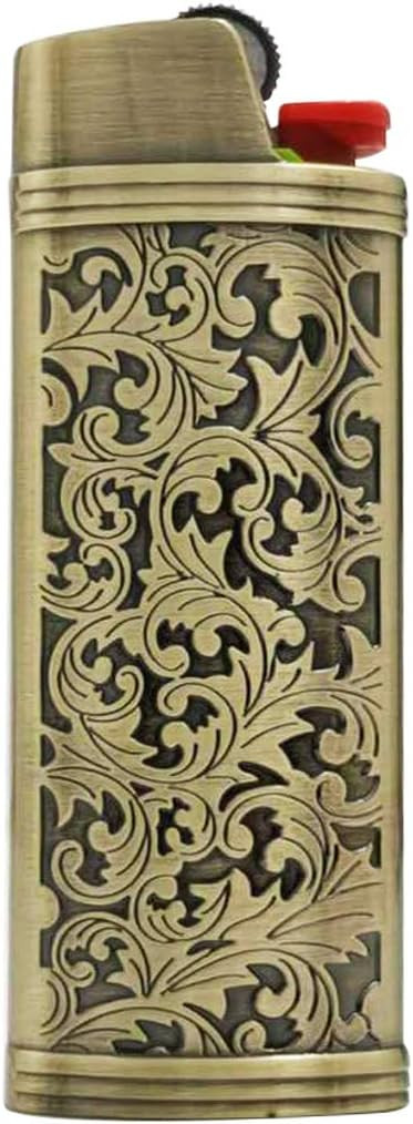 Metal Lighter Case Cover Holder Vintage Floral Stamped for BIC Full Size Lighter J6 | Amazon (US)