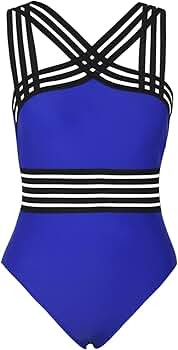 Hilor Women's One Piece Swimwear Front Crossover Swimsuits Hollow Bathing Suits Monokinis | Amazon (US)