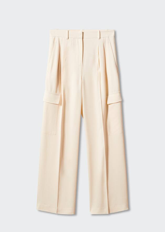 Wideleg cargo style trousers -  Women | Mango United Kingdom | MANGO (UK)
