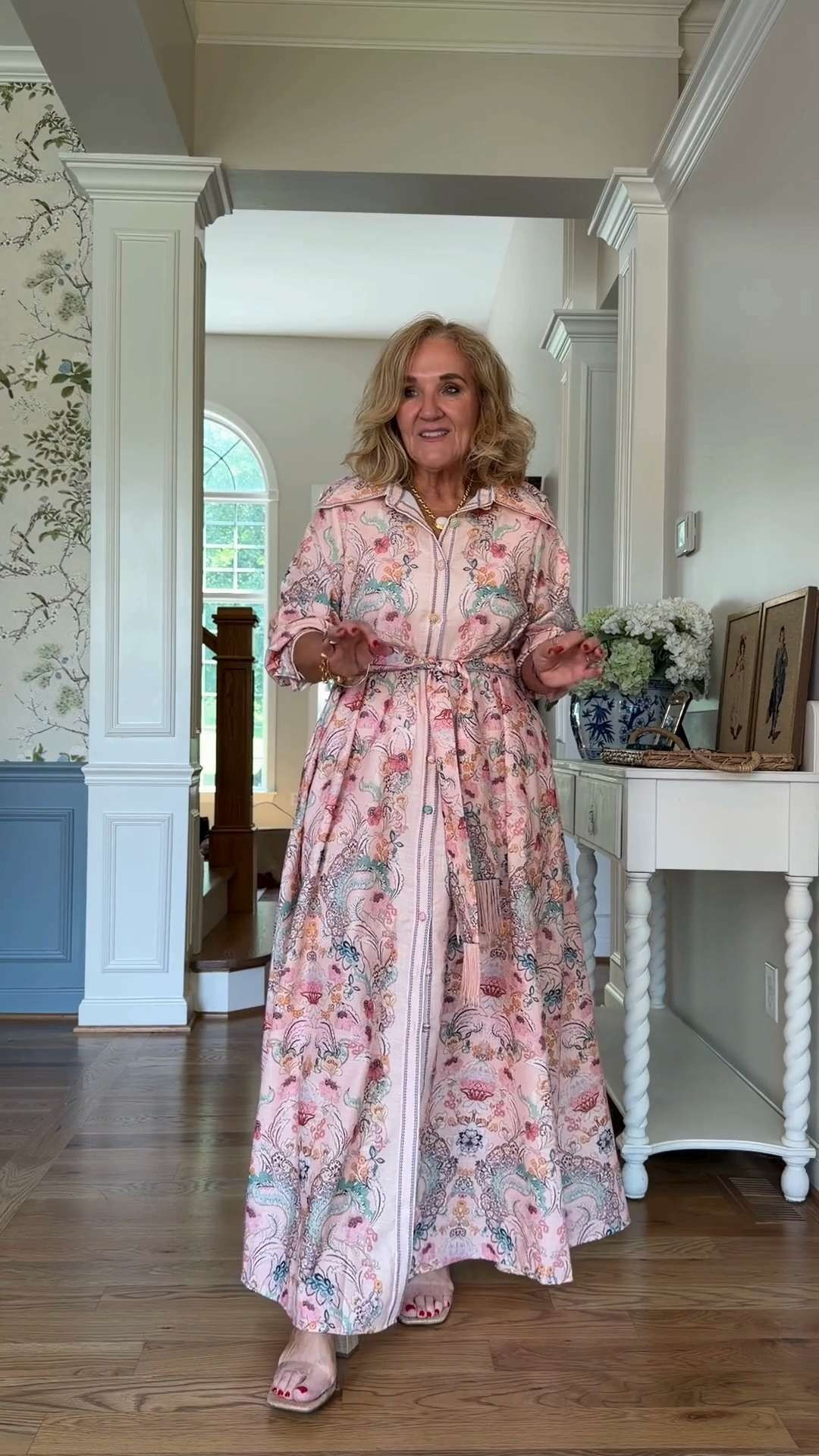 This pink floral maxi dress is a standout for weddings, garden parties, and special occasions. The covered statement buttons, removable fringe tie belt, and elegant silhouette make it a timeless piece you’ll wear for years. Under $300.

💡 LTK MADE EASY

❤️ Heart = Support my posts
🔖 Save = Get sale & restock alerts
📋 Lists = Keep favorites organized
📲 Share = Send to yourself for later
💬 Comment = Ask me anything 

 #LTKootd #LTKSeasonal #LTKOver40