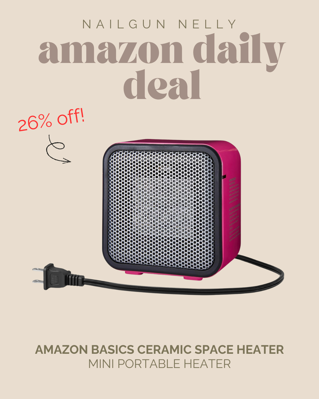 Amazon Daily Deal! Amazon Basics Ceramic Space Heater 

 #LTKSeasonal #LTKHome #LTKSaleAlert