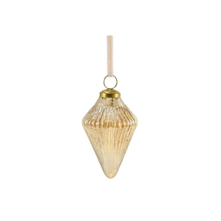 Gold Glass and Metal Gem Christmas Ornament, 4.5", by Holiday Time - Walmart.com | Walmart (US)