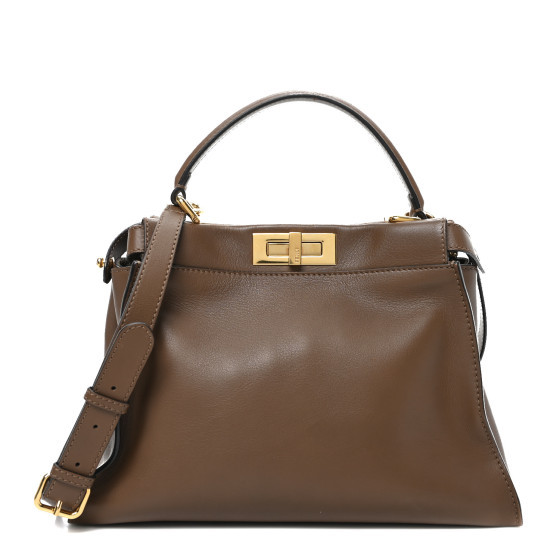 Vitello Seta Fabric Jacquard Pequin Medium Peekaboo Iconic Satchel  Foresta Tobacco | FASHIONPHILE (US)