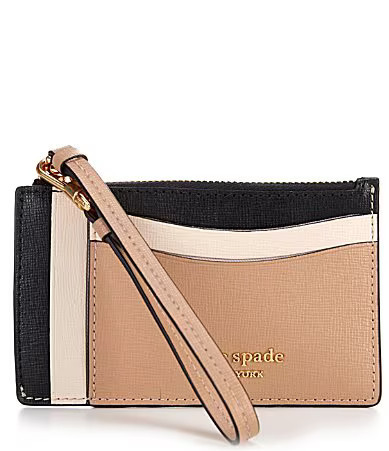 kate spade new york Morgan Colorblock Saffiano Leather Card Case Wristlet - Cafe Mocha Multi | Dillard's