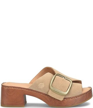 Bangle Suede Buckle Platform Slide Sandals | Dillard's