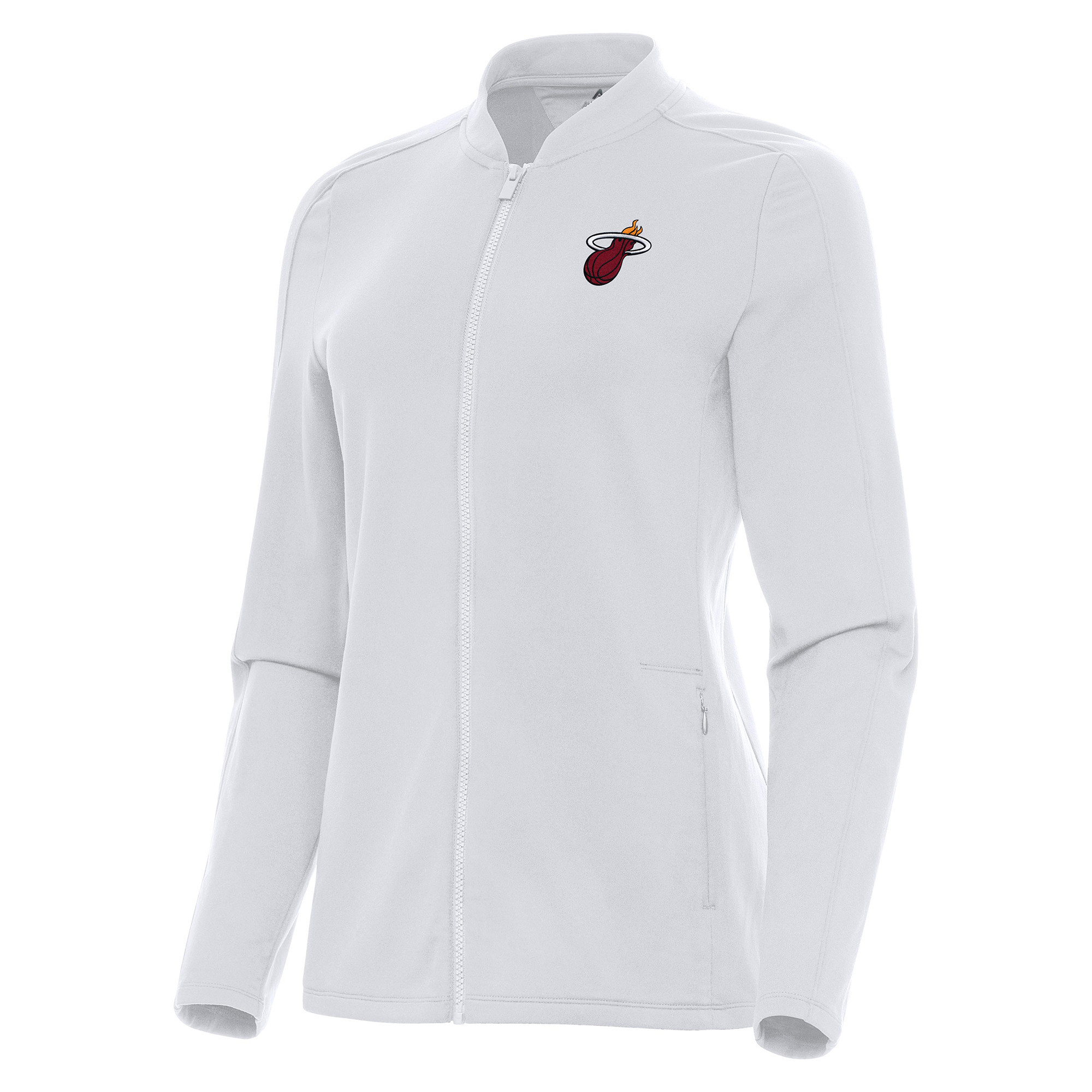 Women's Antigua White Miami Heat Continual Full-Zip Jacket | NBA Shop
