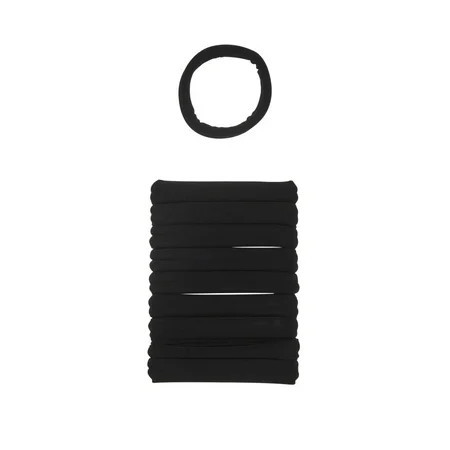 Scunci No Damage Hosiery Ponytail Hair Ties, Black, 10 Count | Walmart (US)