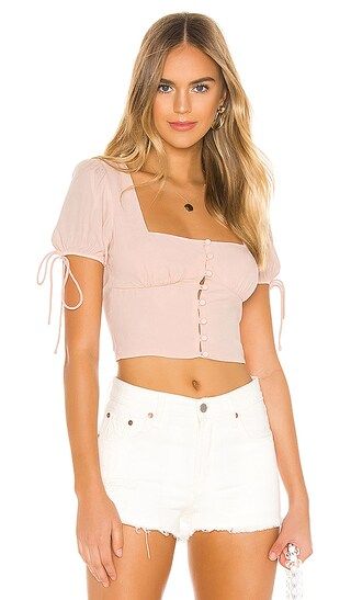Rosa Button Up Top in Nude | Revolve Clothing (Global)