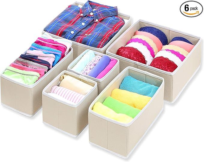 Simple Houseware Foldable Cloth Storage Box Closet Dresser Drawer Divider Organizer Basket Bins f... | Amazon (US)