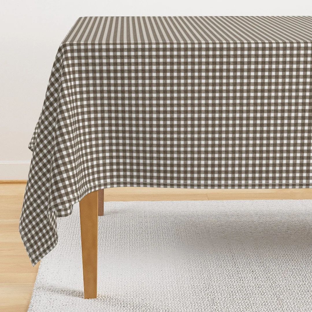 Rustic Farmhouse Tablecloth Gingham Natural by Kristopher_k - Etsy | Etsy (US)