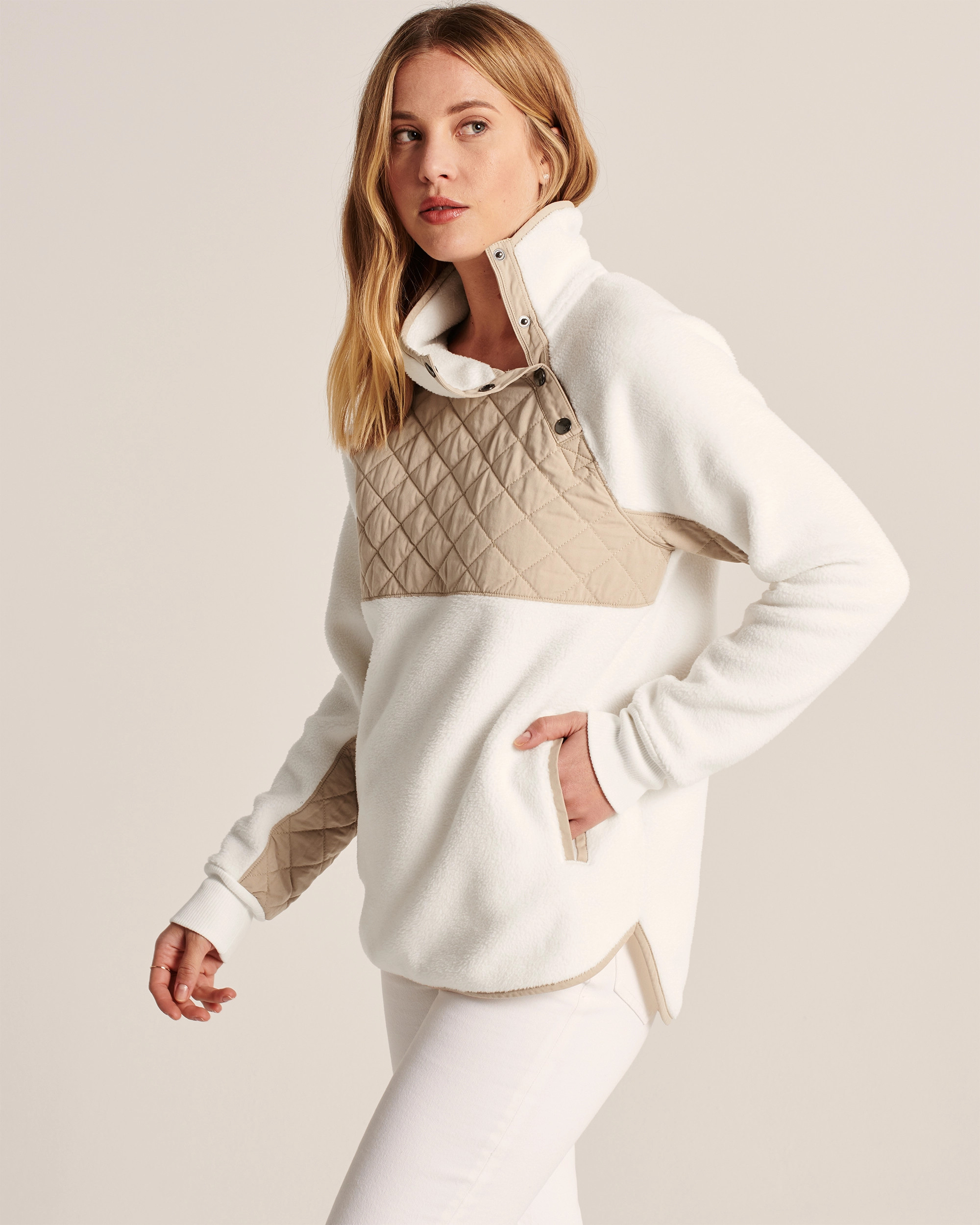 Asymmetrical Snap-Up Fleece | Abercrombie & Fitch (US)