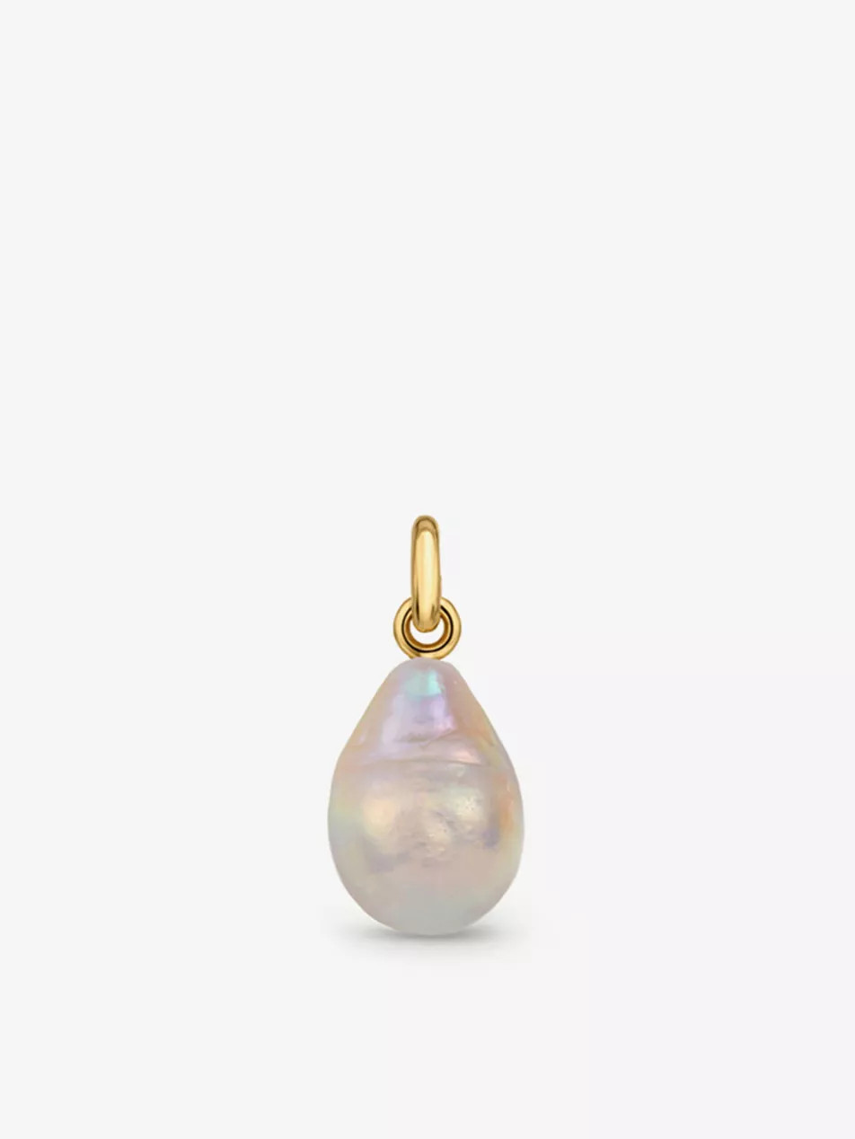 Fiji Bud mini 18ct gold-plated sterling silver and baroque pearl pendant | Selfridges