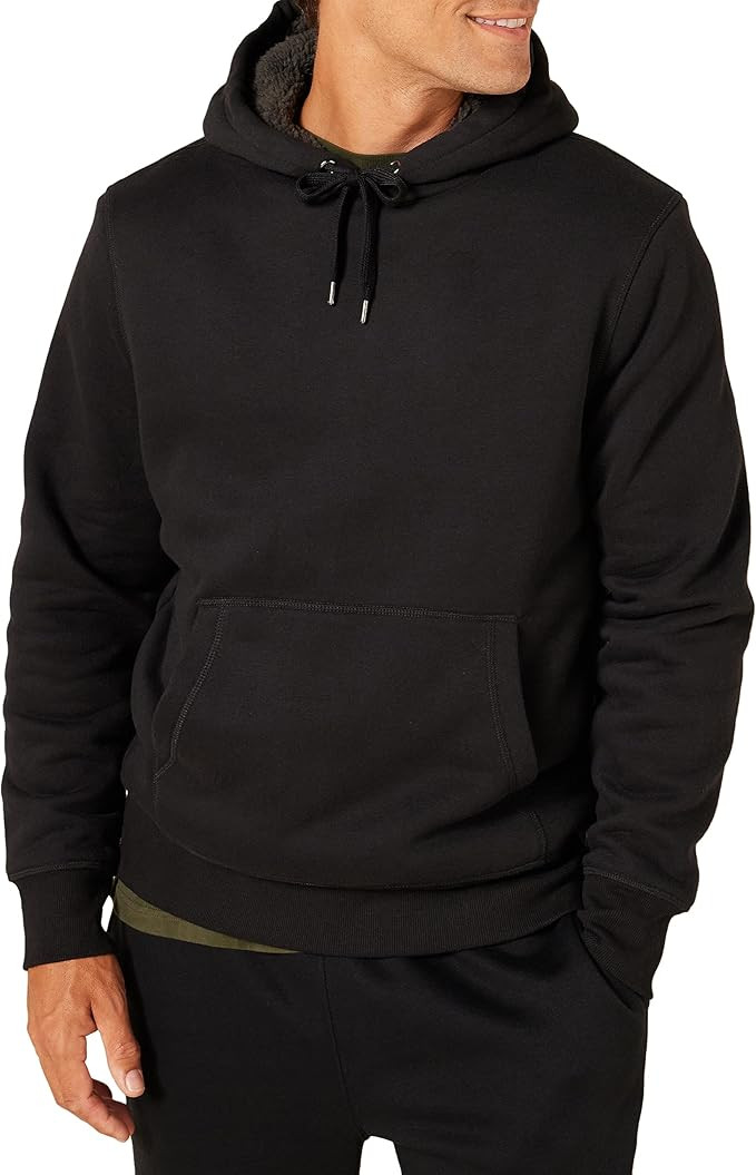Amazon Essentials Men's Sherpa-Lined Pullover Hoodie Sweatshirt | Amazon (US)