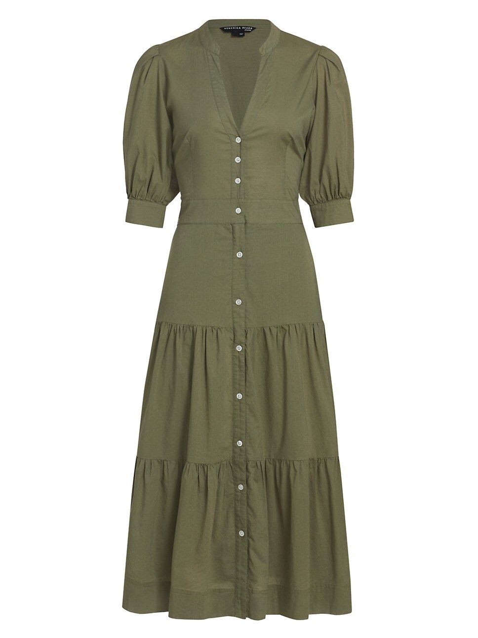 Houghton Puff-Sleeve Cotton Midi-Dress | Saks Fifth Avenue