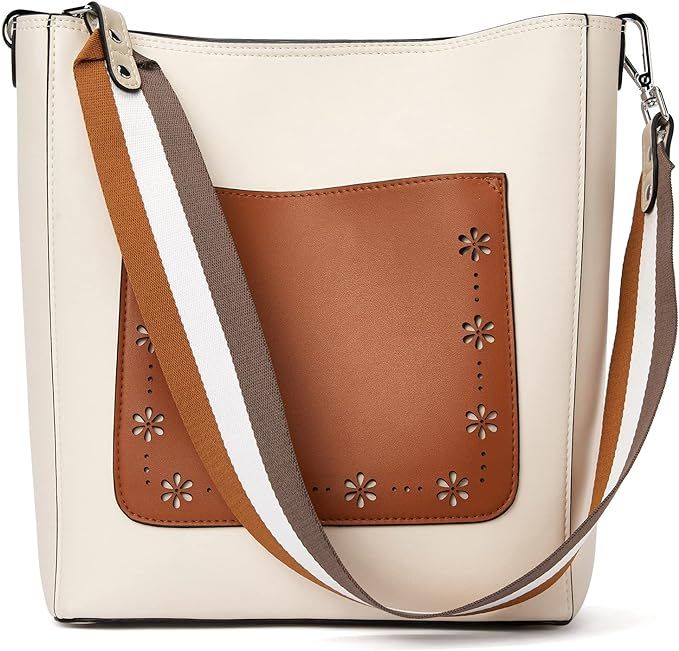 BROMEN Mother's Day Hobo Bags for Women Leather Handbags Designer Shoulder Bucket Crossbody Purse | Amazon (US)